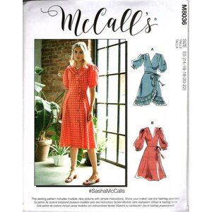 McCall's M8036 Misses 14 to 22 Dresses Uncut Sewing Pattern New